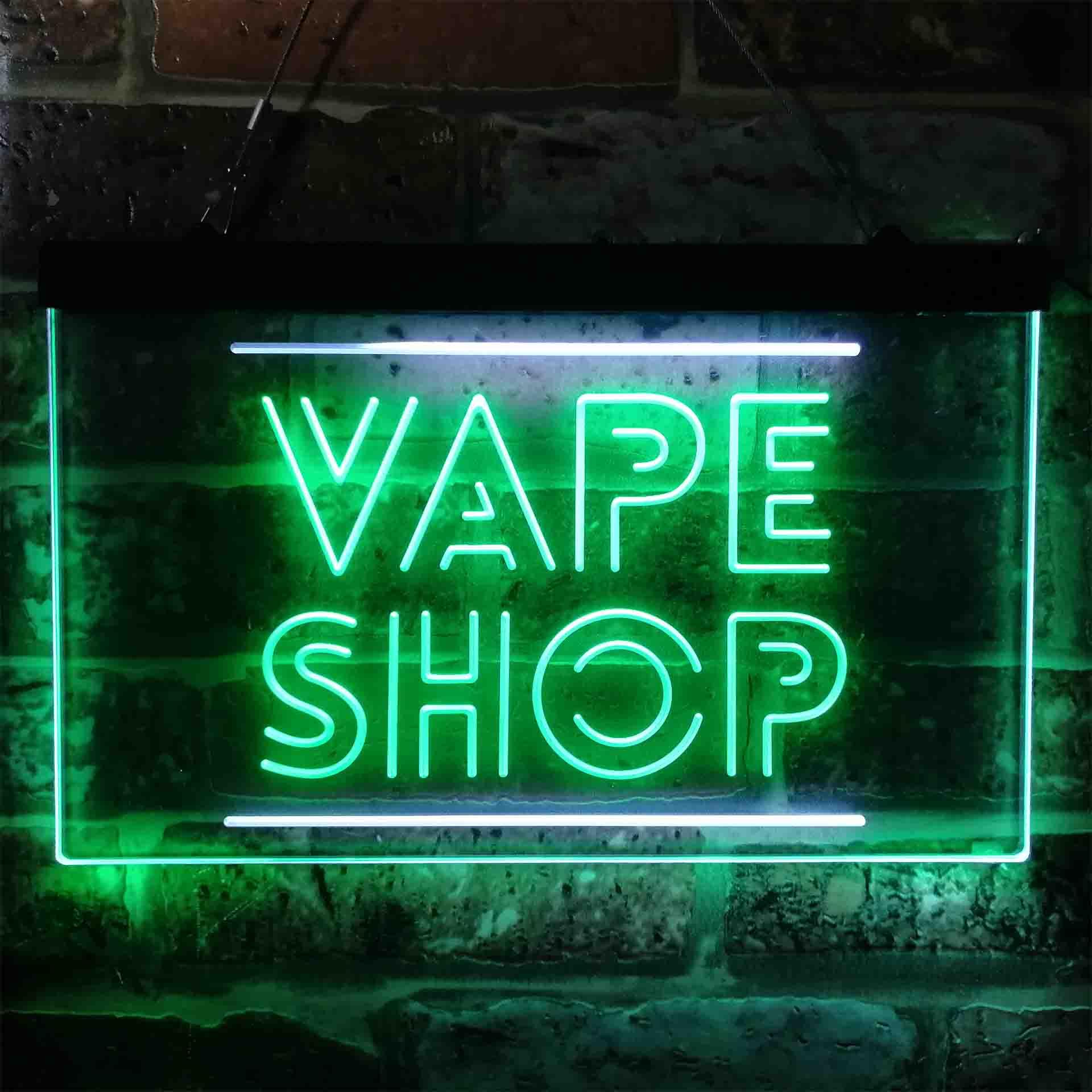 Sinal de néon LED de cor dupla - Vaping Shop avaliação e preço