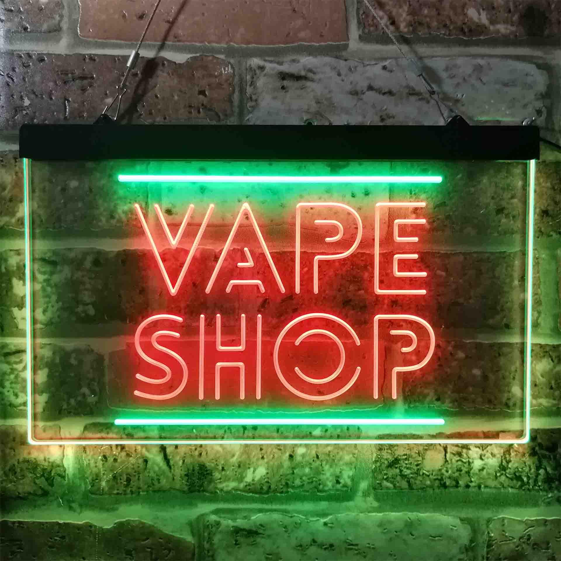 Sinal de néon LED de cor dupla - Vaping Shop avaliação e preço