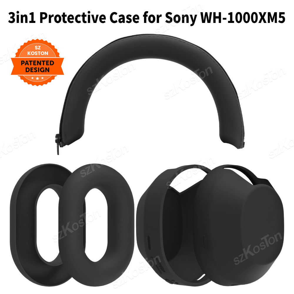 3-em-1 capa protetora de silic - Sony Headphone Wh-1000Xm5 avaliação e preço